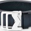 Hommes Boden Ceintures | Ceinture En Cuir Bleu Sfumato A Boucle M 35 Mm