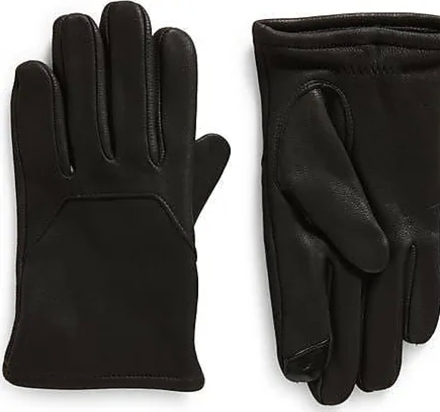 Hommes Tous les saints Gants | Gants En Cuir Doubles De Fausse Fourrure Pour Hommes En Noir Chez Nordstrom, Taille Moyenne