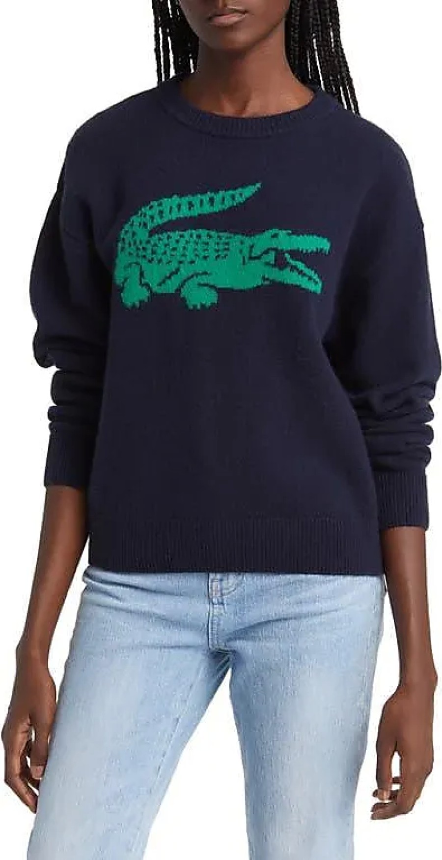 Femmes Vêtements Vuori Chandails | Pull A Col Rond En Cachemire Et Laine Big Croc En 9Tl Marine/Roquette Chez Nordstrom, Taille 2