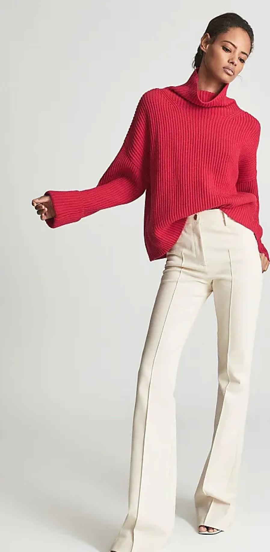 Femmes Sonia Rykiel Chandails | Jillian - Pull Surdimensionne Rouge A Col Roule, Royaume-Uni X-Small