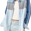 Femmes Raey Chemises | Chemise Boutonnee En Coton Moto Colorblock En Combo Bleu Chez Nordstrom, Taille X-Small