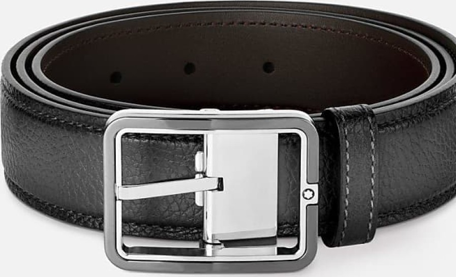 Hommes Ferragamo Ceintures | Ceinture En Cuir Grise 35 Mm