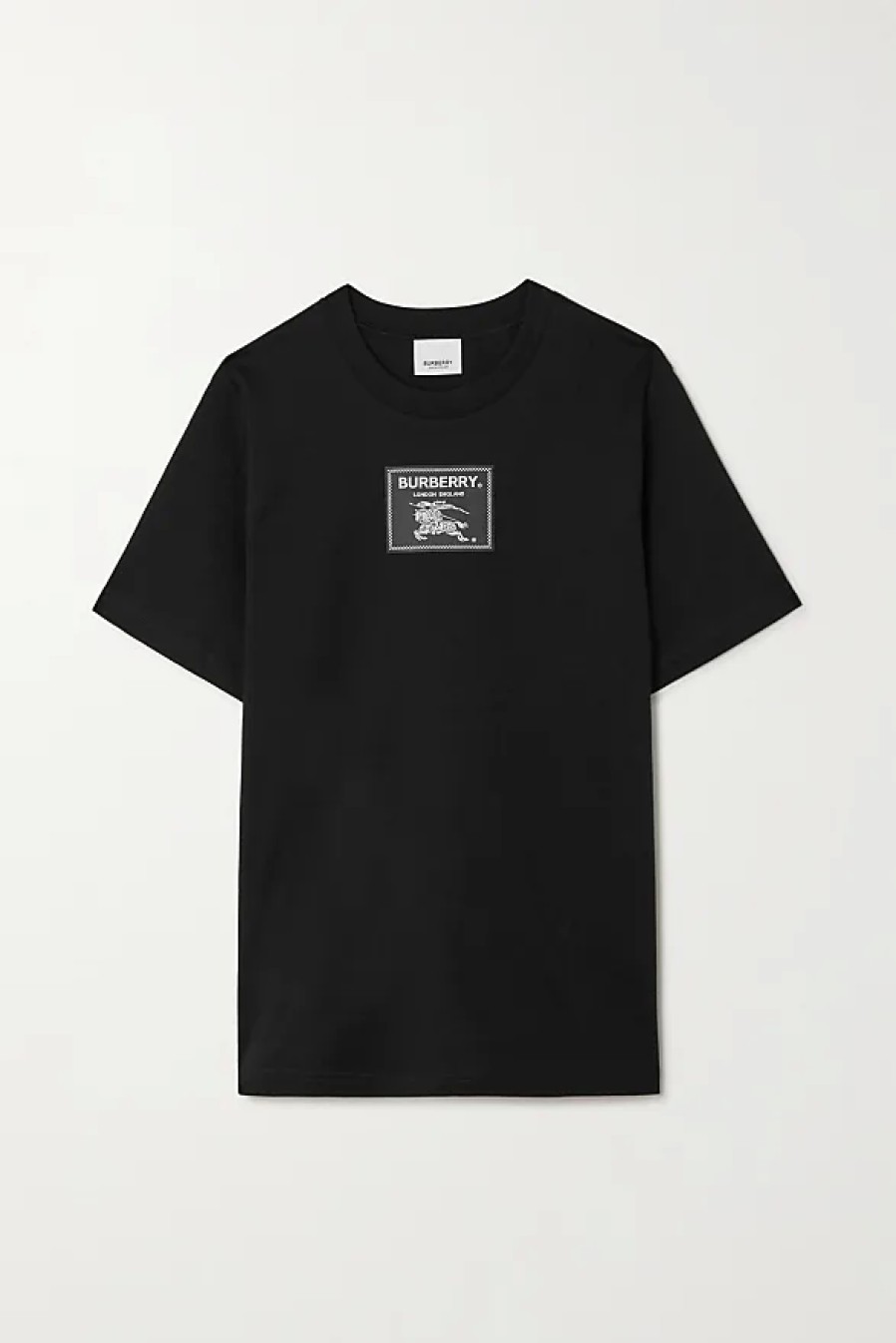 Femmes Burberry T-Shirts | T-Shirt En Jersey De Coton Applique - Noir - Xx Small,X Small,Small,Medium,Large,X Large,Xx Large