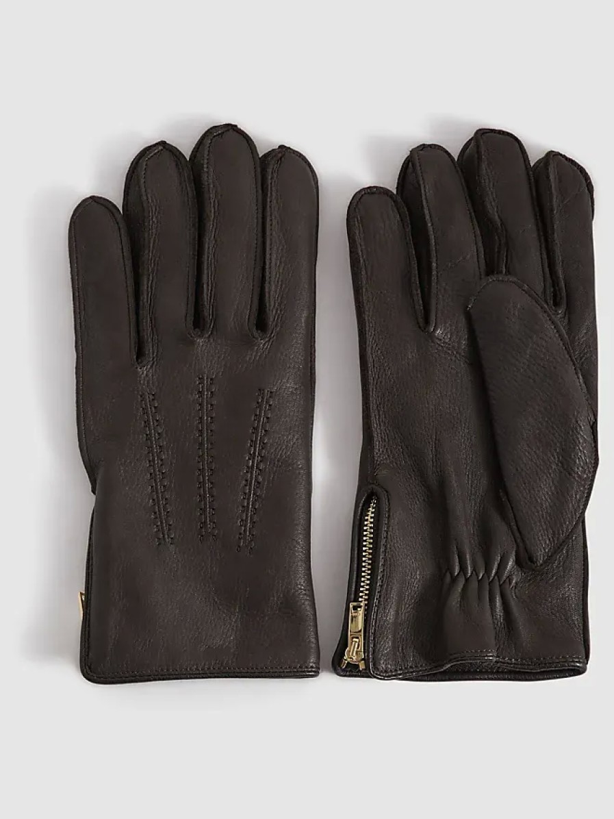 Hommes Colombie Gants | Iowa - Gants En Cuir Iowa Chocolat, S