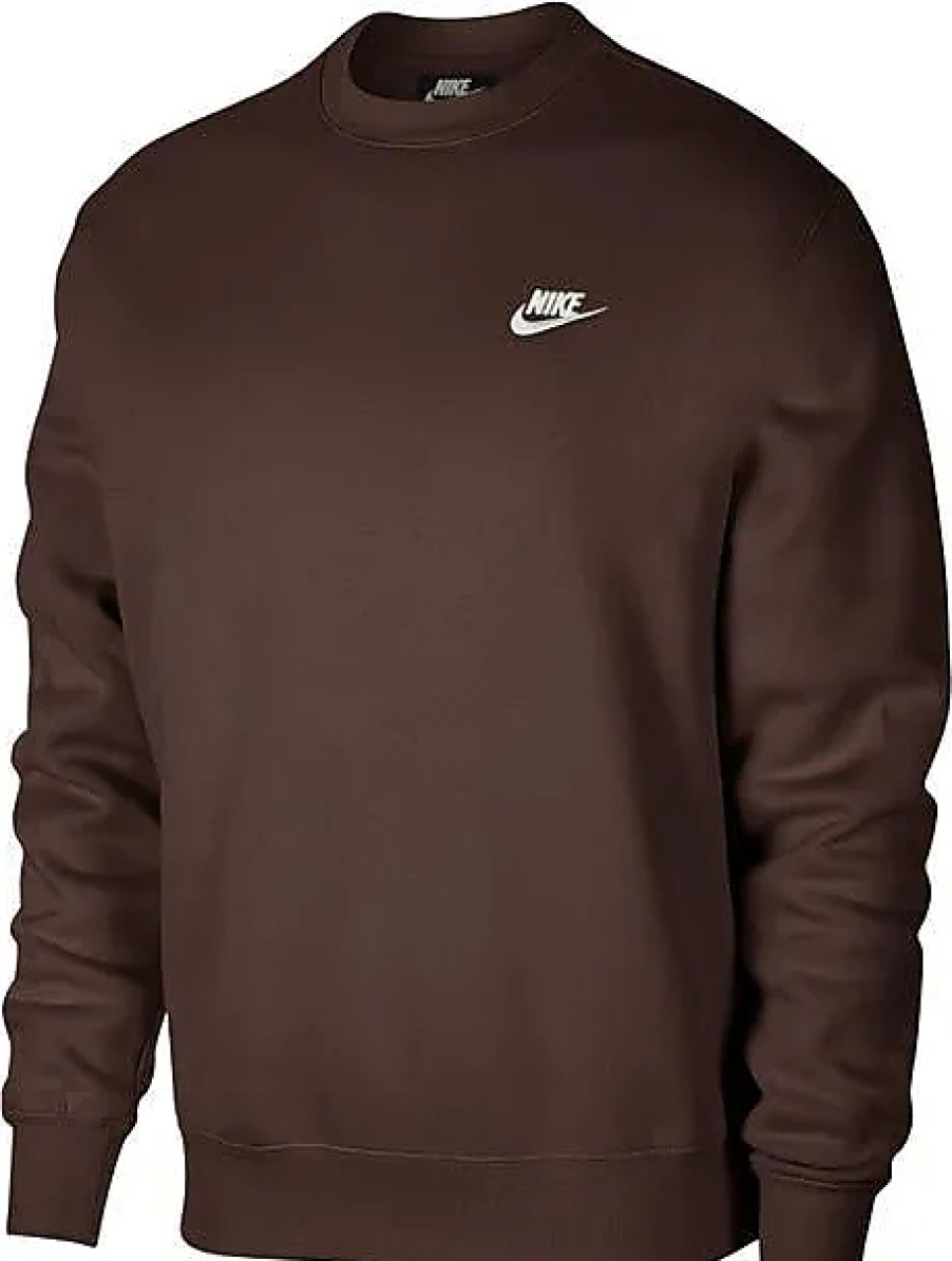 Hommes Nike Chandails | Sweat-Shirt Club Crewneck Pour Hommes En Marron Baroque/Blanc Chez Nordstrom, Taille X-Large