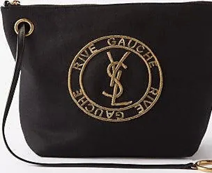 Hommes Valentino Garavani Sacs | Pochette En Feutre Brodee Rive Gauche