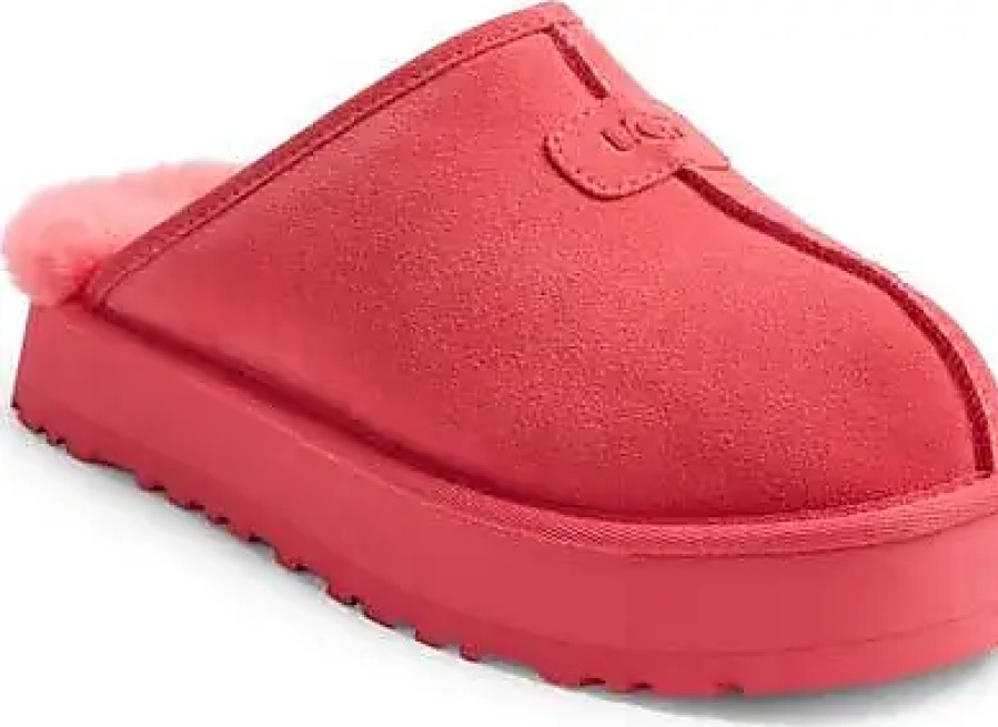 Femmes Minnetonka Chaussons | Ugg (R) Discoquette Pantoufle En Peau De Mouton Veritable En Rose Brillant Chez Nordstrom, Taille 10