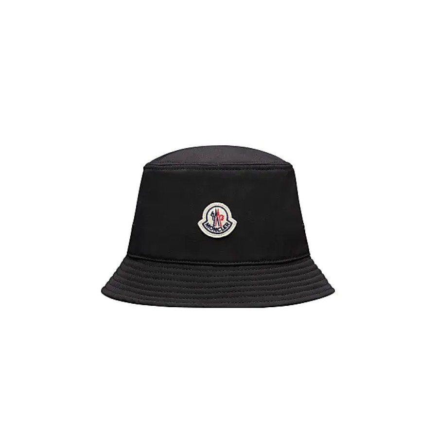 Femmes Moncler Chapeaux | Chapeau Bob En Coton Noir Taille L