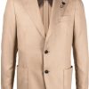 Femmes Reiss Costumes | Blazer Boutonne A Simple Boutonnage - Homme - Cachemire/Laine/Soie/Polyester - 48 - Neutres