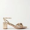 Femmes Aquazzura Des Sandales | Sandales En Cuir Metallise Nouees Olivia + Net Sustain - Or - Us5, Us5.5, Us6, Us6.5, Us7, Us7.5, Us8, Us8.5, Us9, Us9.5, Us10, Us10.5, Us11, Us11 .5