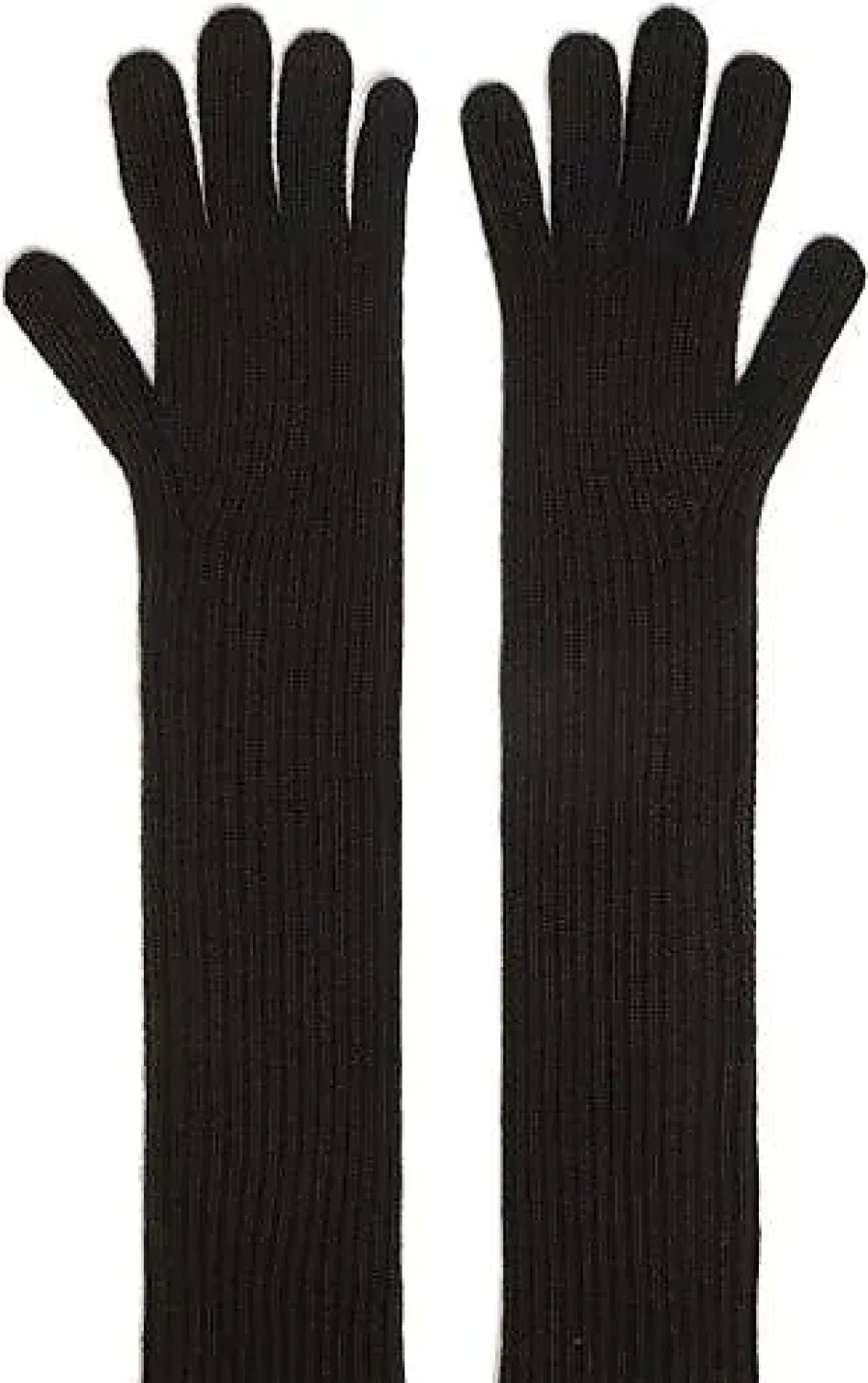 Femmes Valentino Garavani Gants | Gants Longs Coteles En Melange De Cachemire Recycle