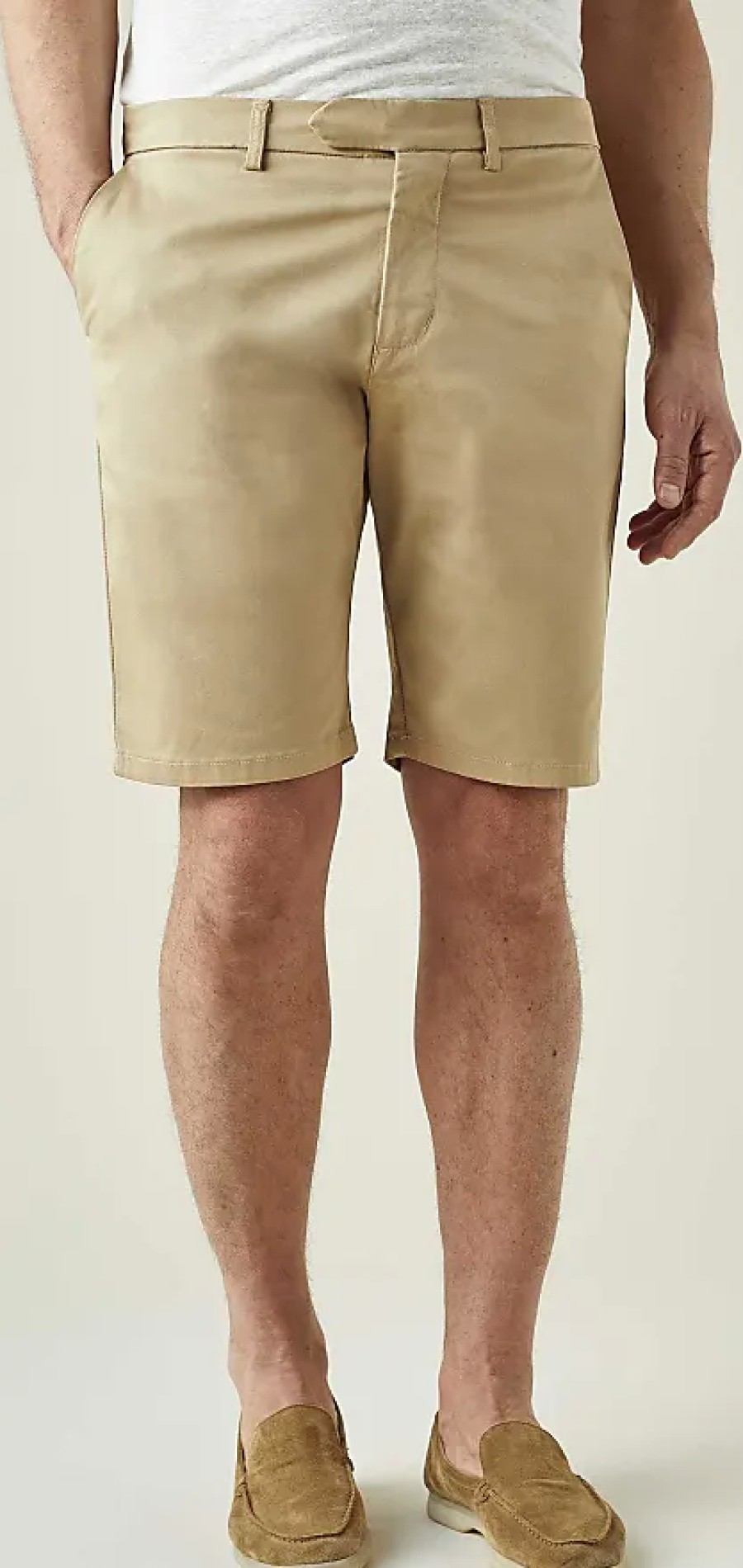 Hommes CHEF Pantalon | Short En Coton Beige Camel