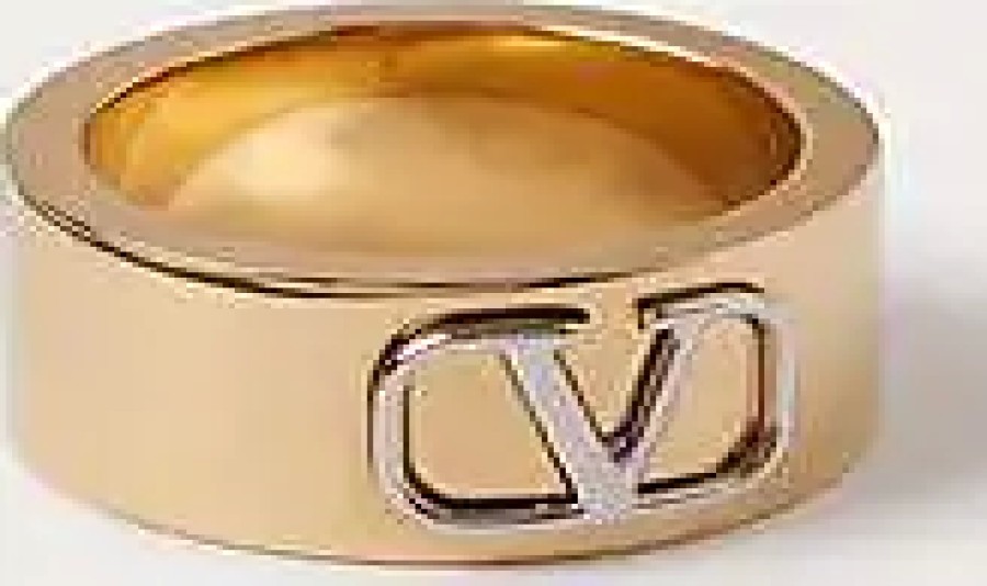 Hommes Valentino Garavani Bijoux | Bague Metal Signature Vlogo Homme Or 22