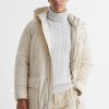 Hommes Moncler Manteaux | Walker - Parka Mi-Longue Matelassee A Capuche Blanche, M