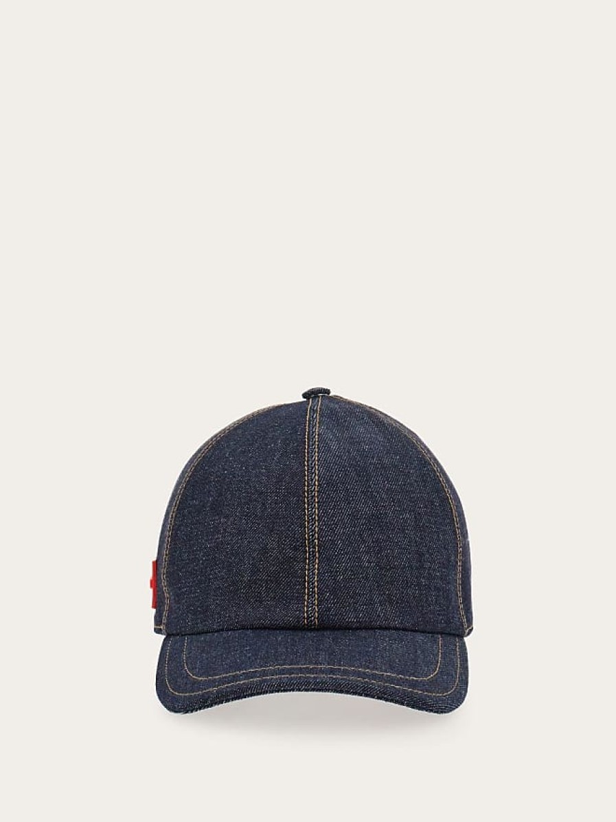 Hommes Luca Faloni Casquettes | Casquette Baseball Homme Denim Denim Fonce