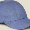 Hommes Ferragamo Casquettes | Casquette De Baseball En Lin Bleu Chambray