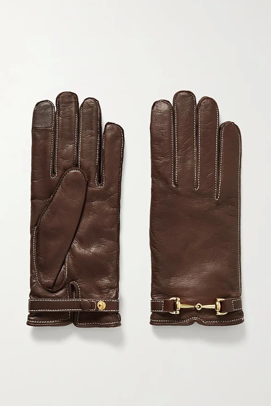 Femmes Beau Stockholm Gants | Gants En Cuir Embellis - Marron - 6.5,7,7.5,8,8.5