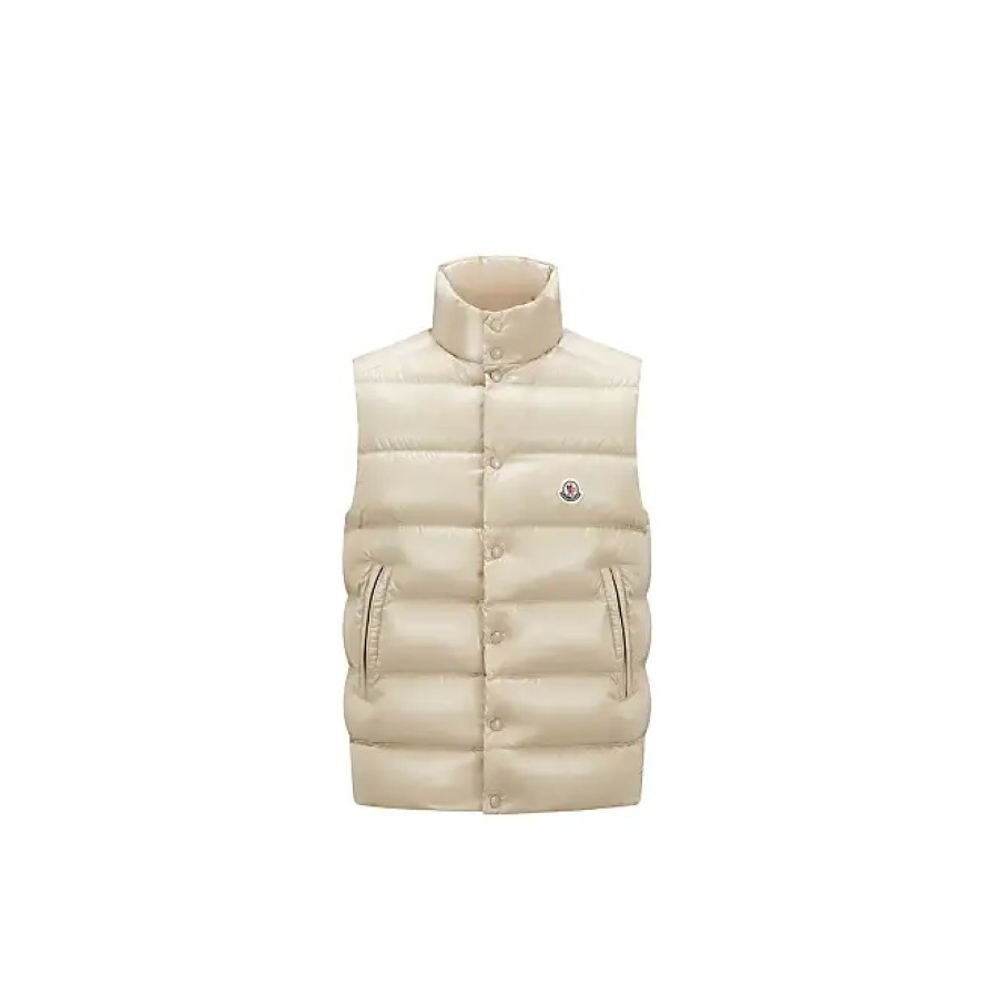 Hommes Moncler Gilets | Tibb Doudoune Beige Taille 4