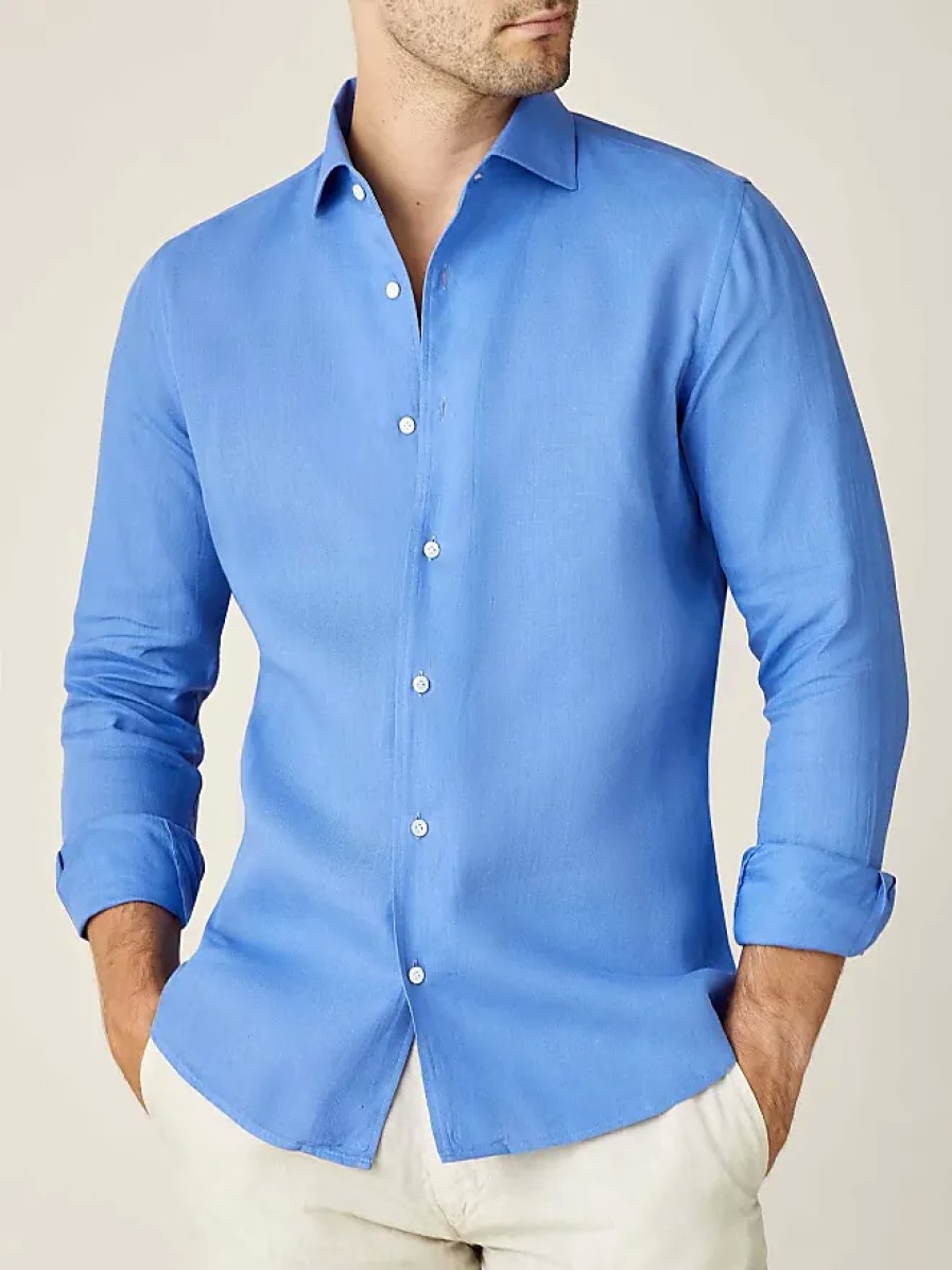 Hommes LLBean Chemises | Chemise En Lin Portofino Bleu Capri