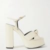 Femmes Giuseppe Zanotti Chaussures A Semelles Compensees | Sandales A Plateforme En Cuir Noue Bianca - Blanc Casse - It36,It36.5,It37,It37.5,It38,It38.5,It39,It39.5,It40,It40.5,It41,It42