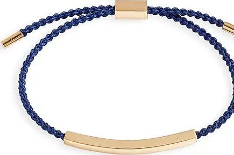 Hommes Ferragamo Bijoux | Bracelet Tresse A Tirer En Bleu Marine Chez Nordstrom