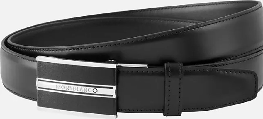 Hommes Ferragamo Ceintures | Ceinture En Cuir Noir 30 Mm