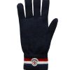 Hommes Moncler Gants | Gants Laine Tricolore Bleu Taille L