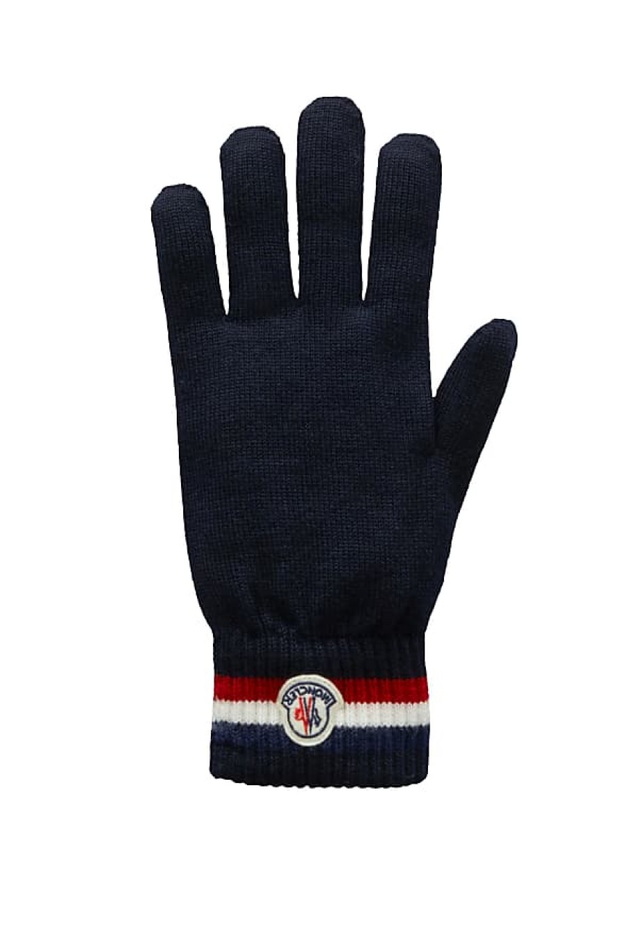 Hommes Moncler Gants | Gants Laine Tricolore Bleu Taille L