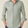 Hommes Homme Plissé Issey Miyake Chemises | Chemise En Lin Portofino Vert Sauge