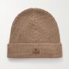 Femmes Boden Chapeaux D'Hiver | Bonnet En Laine Cotelee Applique Bayle - Neutres - Taille Unique