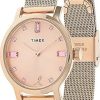 Femmes Ferragamo Montres | Montre Timex X Bcrf Transcend A 3 Aiguilles En Maille De 31 Mm (Or Rose) Montres