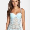 Femmes En fleur par Jonquil Vetements De Detente | Babydoll Et String En Dentelle Rachel En Bleu Nuptial Chez Nordstrom, Taille Moyenne