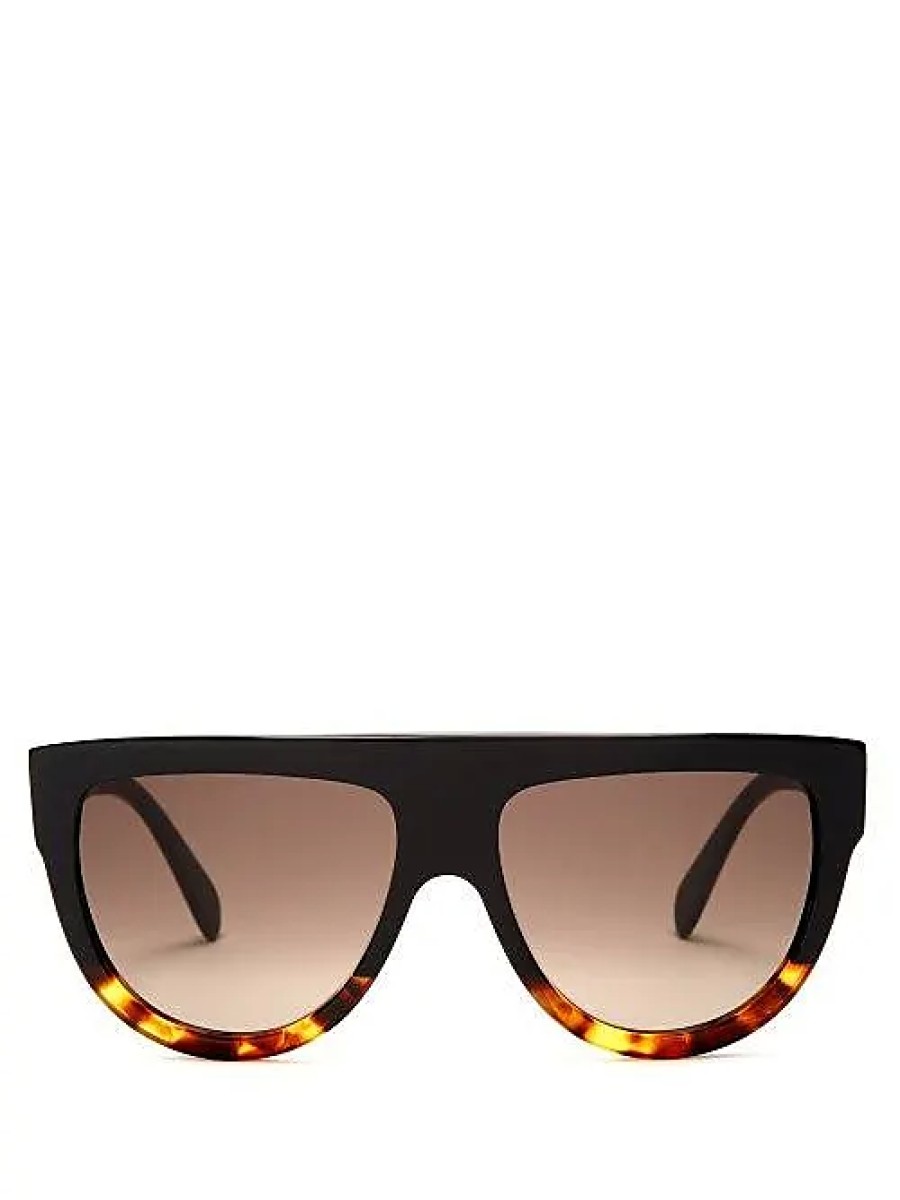 Hommes Blanc cassé Des Lunettes De Soleil | Lunettes De Soleil En Acetate A Monture En D - Femme - Noir Multi