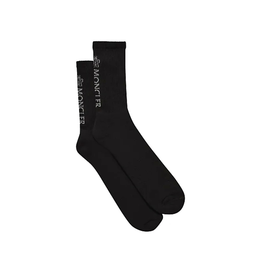 Hommes Alo Yoga Sous-Vetement | Chaussettes Logo Coton Noir Taille L