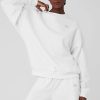 Femmes Reiss Chandails | Haut Pull A Col Rond Accolade Dans Blanc, Taille: Moyen | Alo Yogaae