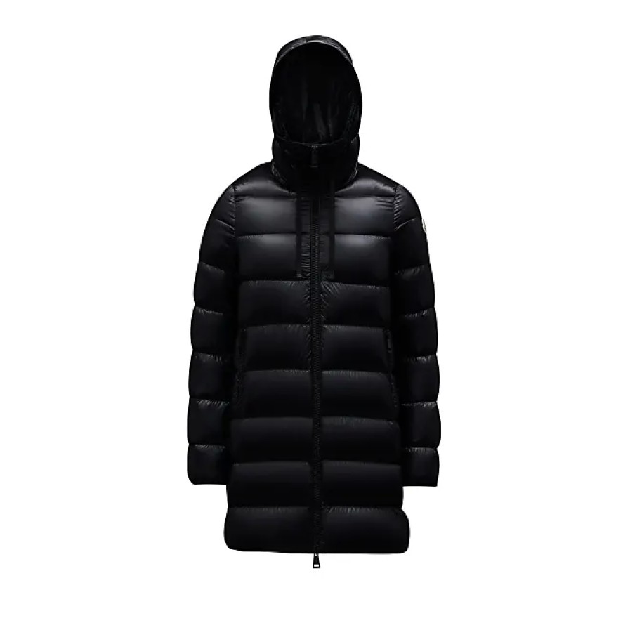 Femmes Moncler Vestes | Doudoune Longue Suyen Noir Taille 5