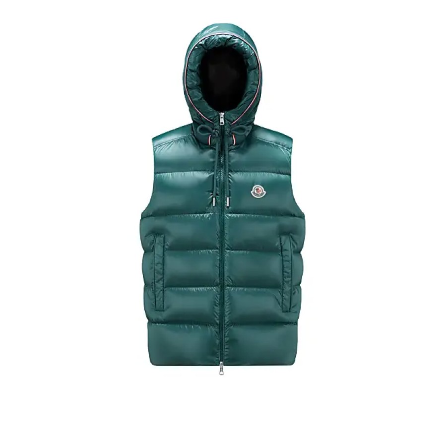 Hommes Moncler Gilets | Luiro Doudoune Vert Taille 5