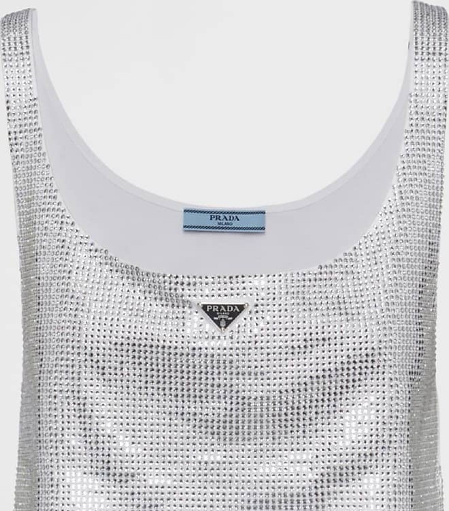 Femmes Balenciaga T-Shirts | Haut En Jersey Brode