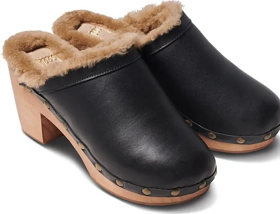 Femmes Tory Burch Mules | Woodpecker Mme Shearling - Noir