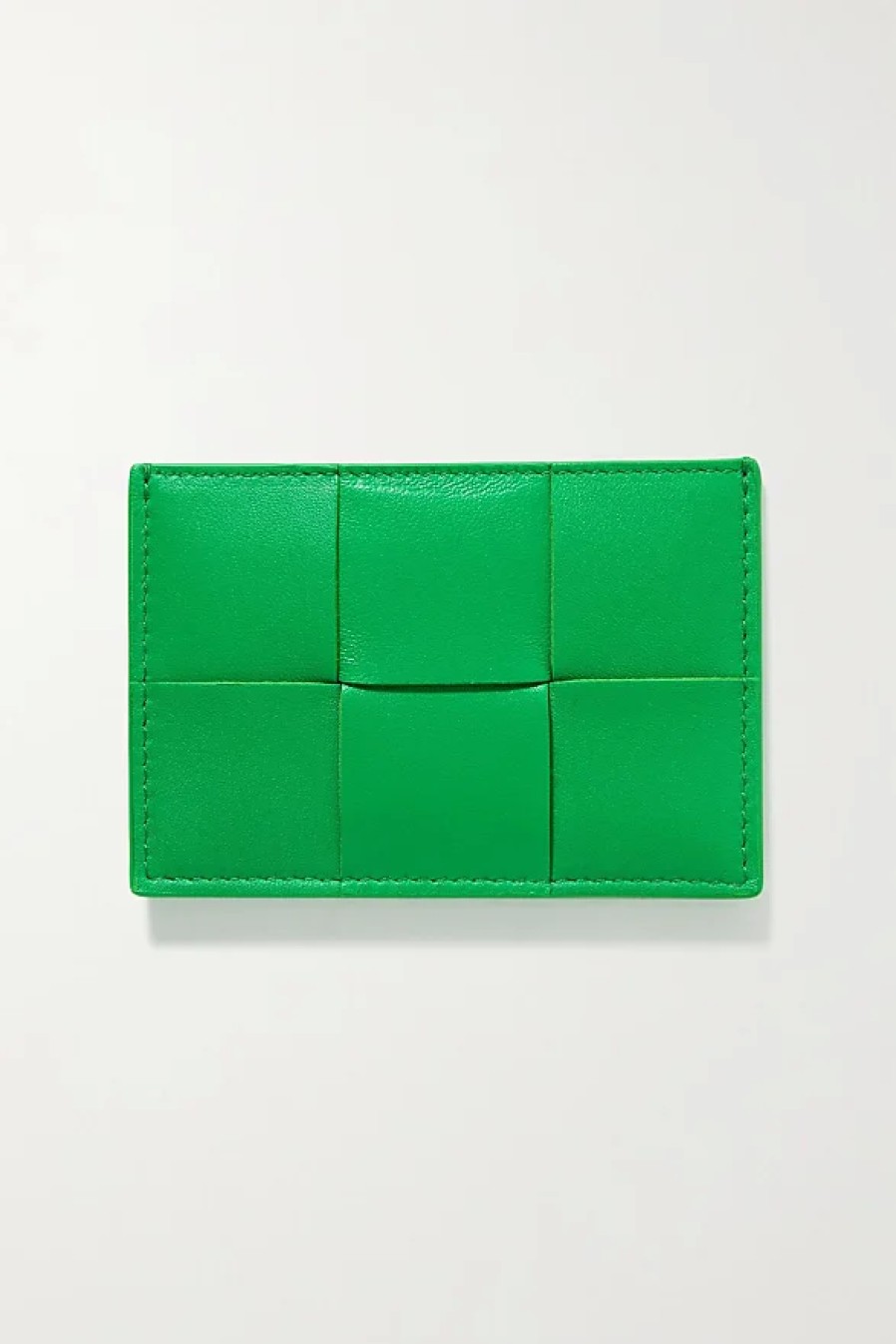 Hommes Prada Portefeuilles | Porte-Cartes Cassette En Cuir Intrecciato - Vert - Taille Unique