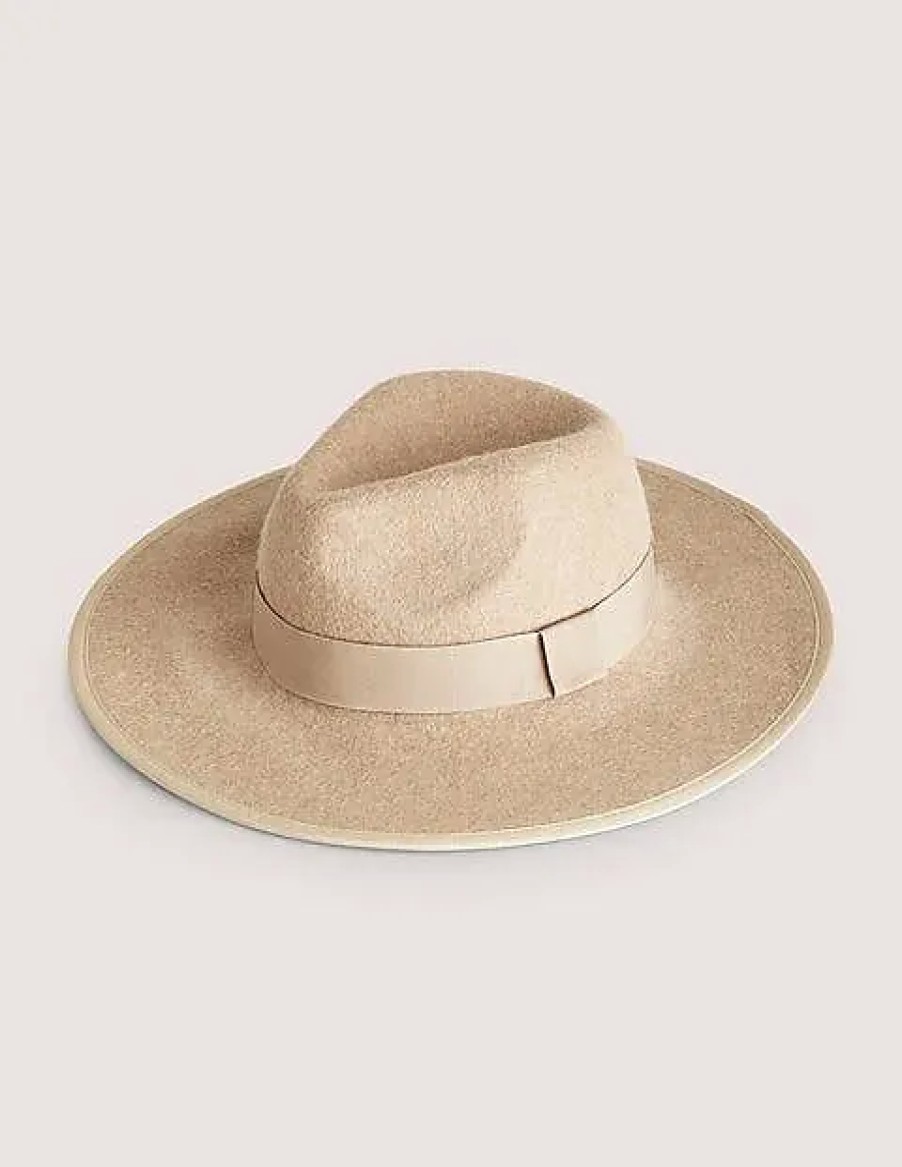 Femmes Brixton Chapeaux | Chapeau Fedora Feutre Camel Femme Boden