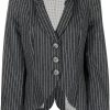 Femmes Burberry Costumes | Blazer A Fines Rayures A Revers Crantes Des Annees 1990 - Femme - Laine/Acetate/Cupro - 46 - Gris