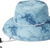 Femmes Muller de Yoshiokubo Chapeaux | Casquettes Recyclees 66 Brimmer (Beta Blue Dye Texture Small Print)