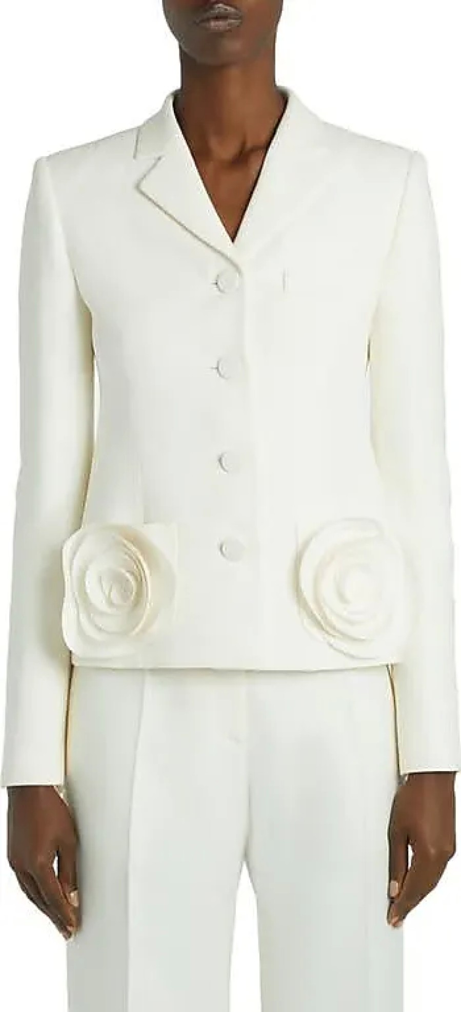 Femmes Reiss Costumes | Blazer En Laine Et Soie A Poche Rose En Avorio Chez Nordstrom, Taille 6 Us