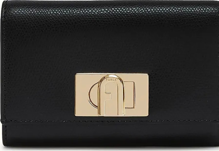 Femmes Saint-Laurent Portefeuilles | 1927 Portefeuille Compact Nero Cuir Texture Noir Femme