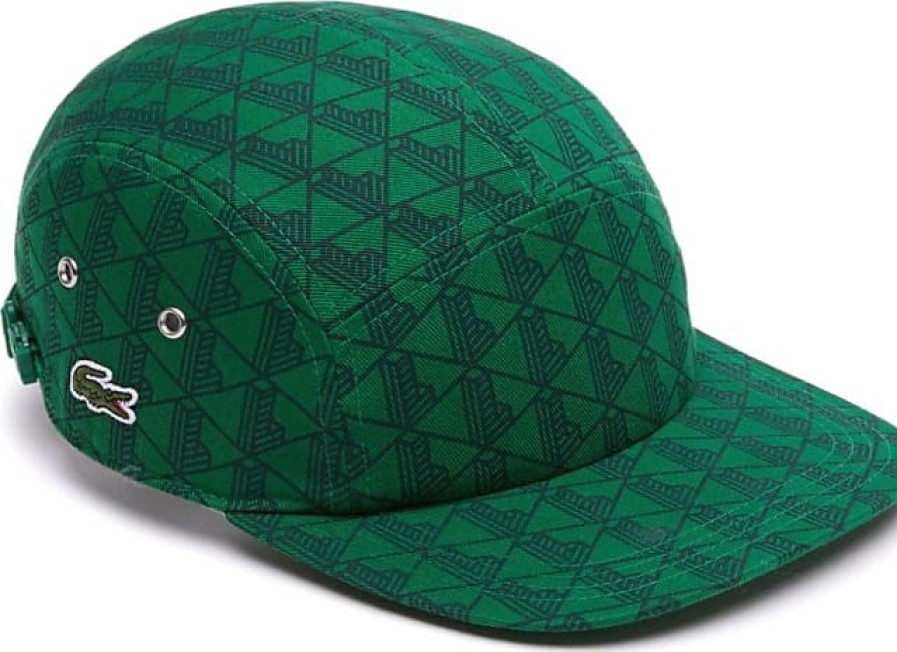 Femmes Luca Faloni Casquettes | Casquette En Coton Biologique A Imprime Monogramme - Unisexe - Coton Biologique - S - Vert