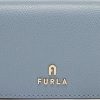 Femmes Prada Portefeuilles | Porte-Cartes Camelia Cuir Texture Bleu Celeste Femme