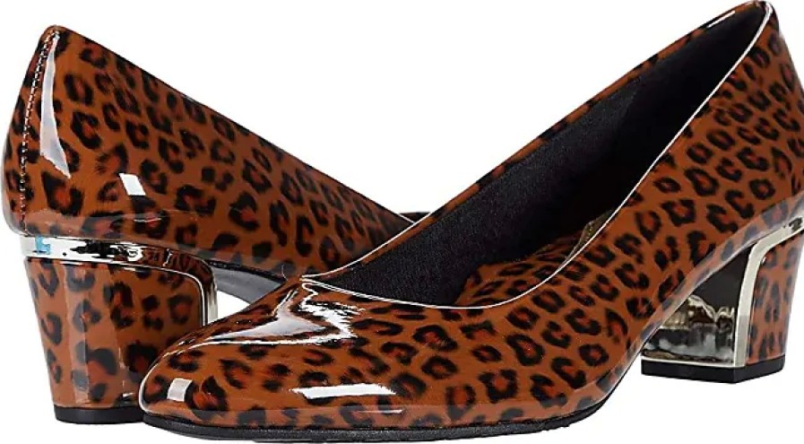 Femmes Prada Chaussures En Cuir | Deanna (Leopard) Chaussures A Talons De 1 A 2 Pouces Pour Femmes