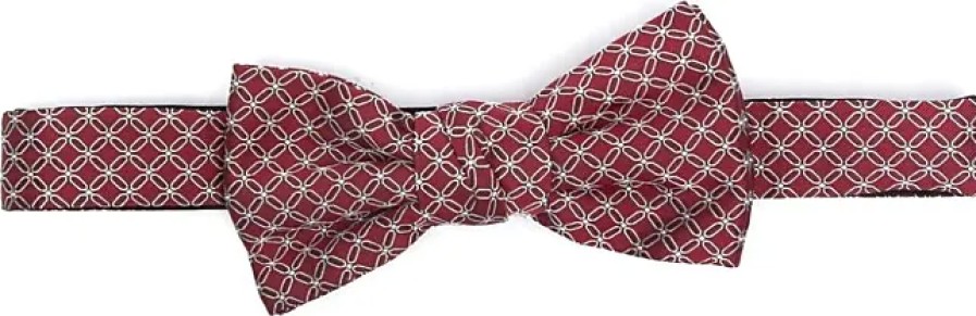 Hommes Magasin Trafalgar Noeuds Papillon | Noeud En Soie Jacquard A Motifs - Homme - Soie - Taille Unique - Rouge