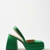 Femmes Chaussures Matisse Chaussures D'Ete | Sandales A Plateforme Bulla Jones 85 Satin - Femme - Vert